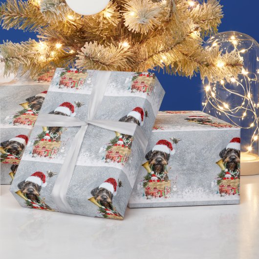 Deutsch-Drahthaar Frohe Weihnachten! Geschenkpapier (Feiertage)
