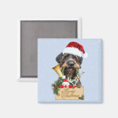 Deutsch Drahthaar, Frohe Weihnachten! Magnet (Vorderseite/Rückseite)
