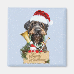 Deutsch Drahthaar, Frohe Weihnachten! Magnet