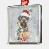 Deutsch Drahthaar, Frohe Weihnachten! Ornament Aus Metall (Links)