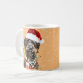 Deutsch Drahthaar, Frohe Weihnachten! Schaltfläche Kaffeetasse (Vorderseite Links)
