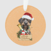 Deutsch Drahthaar, Frohe Weihnachten! Schaltfläche Ornament (Vorderseite)