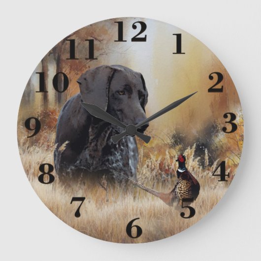 Deutsch Drahthaar Große Wanduhr (Vorderseite)