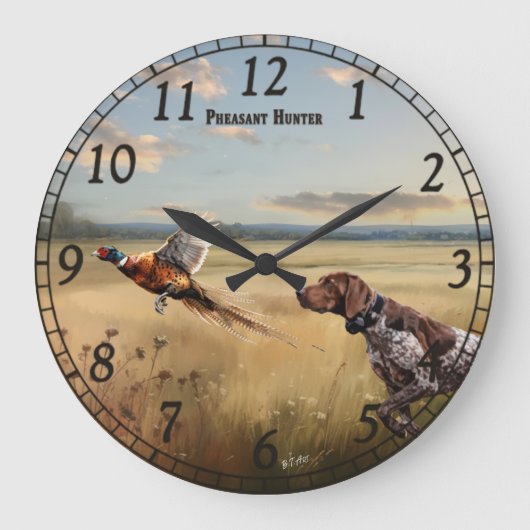 Deutsch Drahthaar Große Wanduhr (Vorderseite)
