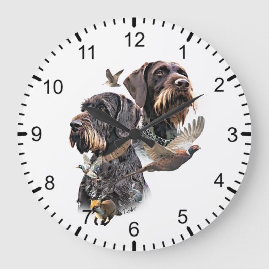 Deutsch Drahthaar Große Wanduhr (Vorderseite)
