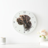 Deutsch Drahthaar Große Wanduhr (Zuhause)