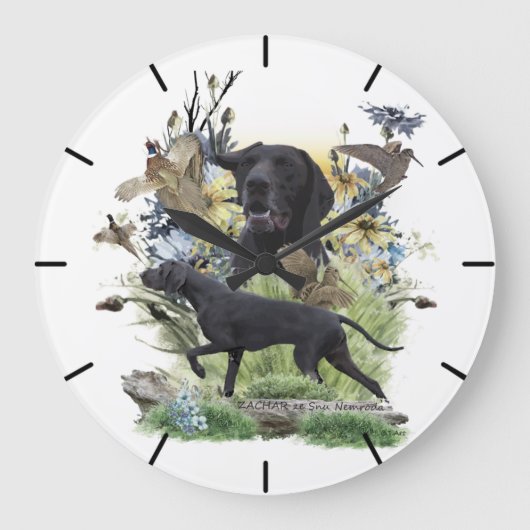 Deutsch Drahthaar  Große Wanduhr (Vorderseite)