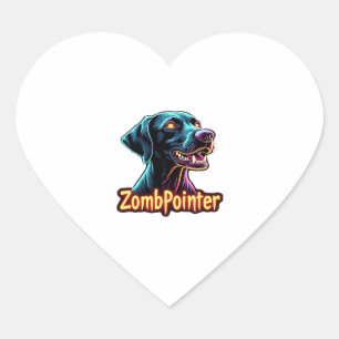 Deutsch Drahthaar GSP Zombie Hund Halloween Herz-Aufkleber