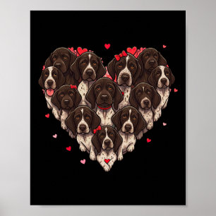Deutsch Drahthaar Herz Valentinstag Damen Poster