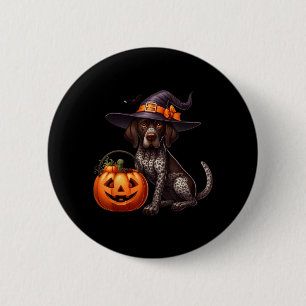 Deutsch Drahthaar Hexen Halloween Button