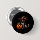 Deutsch Drahthaar Hexen Halloween Button (Vorne & Hinten)