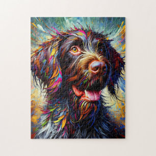 Deutsch Drahthaar Hund Acryl Druck Puzzle