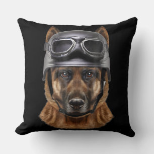 Deutsch Drahthaar Hund Helm Geschenk für Biker auf Kissen