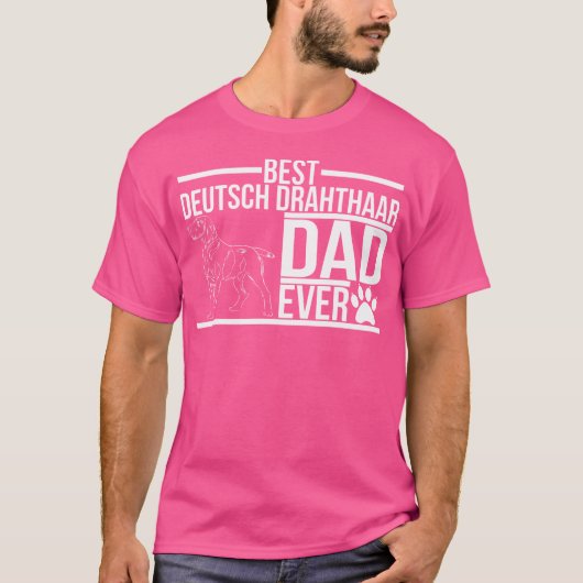 Deutsch Drahthaar Hund Jagd T-Shirt (Vorderseite)