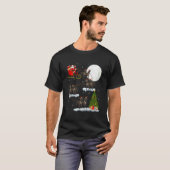 Deutsch Drahthaar Hund Santa Schlitten Fliegend T-Shirt (Vorne ganz)