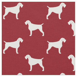 Deutsch Drahthaar Hund Silhouetten Rot Stoff