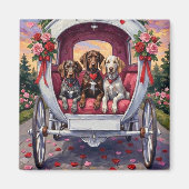 Deutsch Drahthaar Hund Valentinstag  Magnet (Vorne)