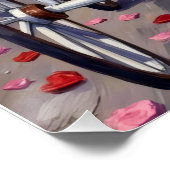 Deutsch Drahthaar Hund Valentinstag Poster (Ecke)