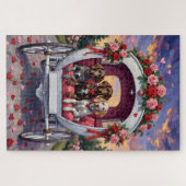 Deutsch Drahthaar Hund Valentinstag Puzzle (Horizontal)