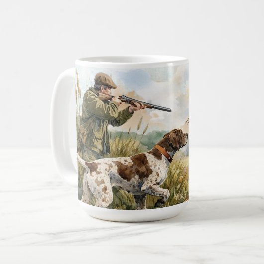 Deutsch Drahthaar, Jagd Kaffeetasse (Vorderseite Links)
