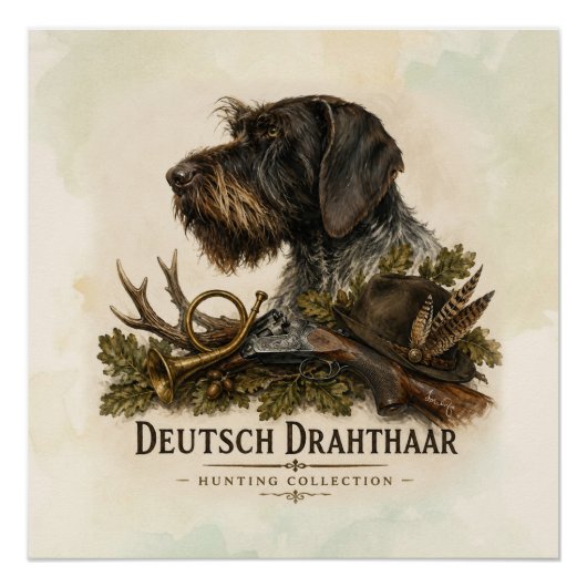 Deutsch Drahthaar - Jagdkollektion Poster (Vorderseite)