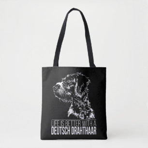 Deutsch Drahthaar Leben ist besser Hund sagt Tasche
