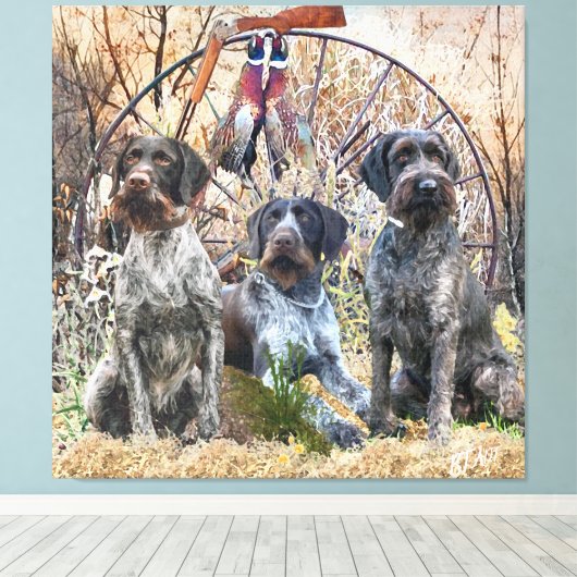 Deutsch Drahthaar Leinwanddruck (Insitu (Holzboden))