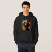 Deutsch Drahthaar malt Sonnenblumen-Flow Hoodie (Vorne ganz)