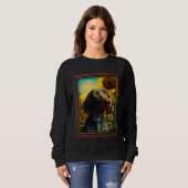 Deutsch Drahthaar malt Sonnenblumen-Flow Sweatshirt (Vorne ganz)