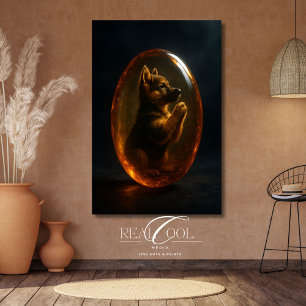 Deutsch Drahthaar Memorial Amber Kunst Druck Poster