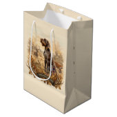 Deutsch Drahthaar Mittlere Geschenktüte (Vorderseite Schrägansicht)