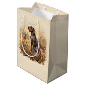 Deutsch Drahthaar Mittlere Geschenktüte (Rückseite Schrägansicht)