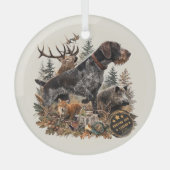 Deutsch Drahthaar Ornament Aus Glas (Vorderseite)