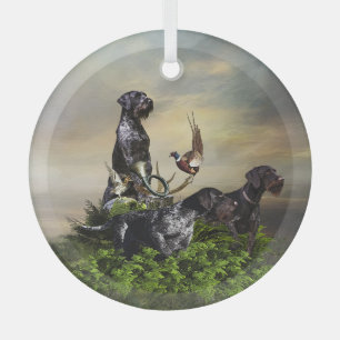  Deutsch-Drahthaar    Ornament Aus Glas