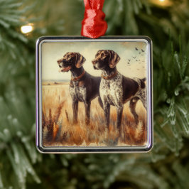 Deutsch Drahthaar Ornament Aus Metall