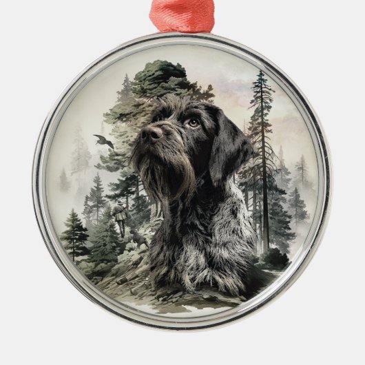 Deutsch Drahthaar Ornament Aus Metall (Vorne)