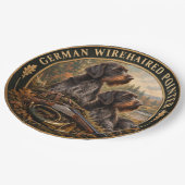 Deutsch Drahthaar Pappteller (Schrägansicht)