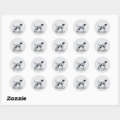 Deutsch Drahthaar Pointer zeigende Silhouette Runder Aufkleber (Blatt)
