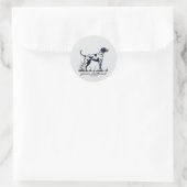 Deutsch Drahthaar Pointer zeigende Silhouette Runder Aufkleber (Tasche)