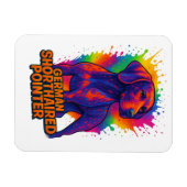 Deutsch Drahthaar Pop Art – Farbige Neon Magnet (Horizontal)