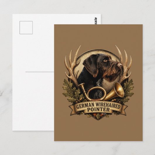 Deutsch Drahthaar Postkarte (Vorne/Hinten)
