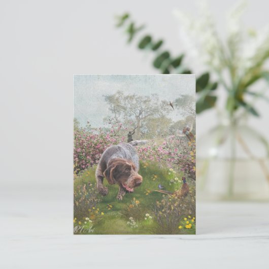 Deutsch Drahthaar Postkarte (Stehend Vorderseite)