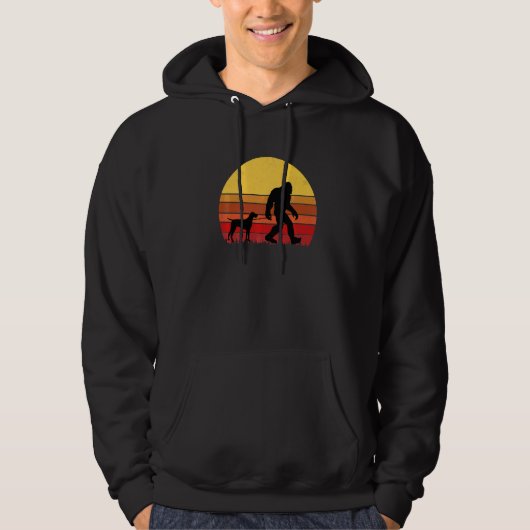 Deutsch Drahthaar Retro Hund Hoodie (Vorderseite)