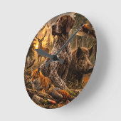 Deutsch Drahthaar Runde Wanduhr (Winkel)