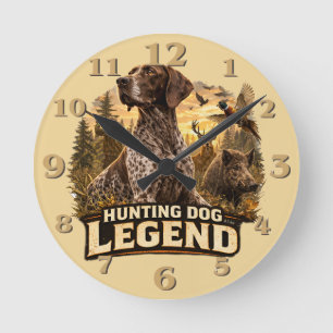 Deutsch Drahthaar Runde Wanduhr