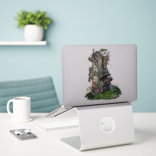 Deutsch Drahthaar Sticker (Laptop auf Schreibtisch)