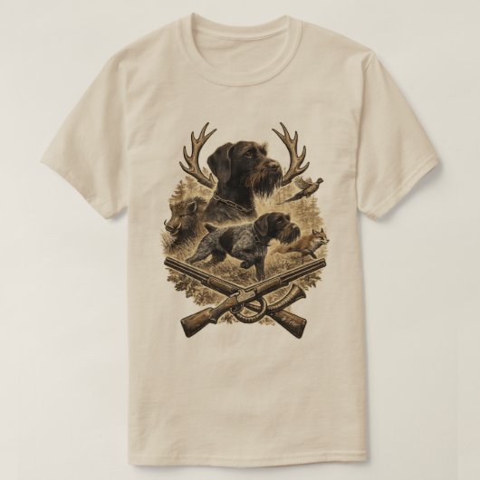 Deutsch Drahthaar T-Shirt (Design vorne)