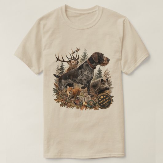 Deutsch Drahthaar T-Shirt (Design vorne)