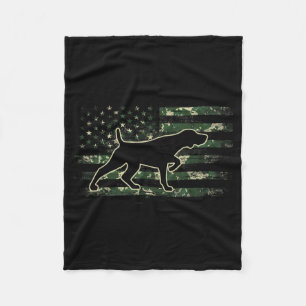 Deutsch Drahthaar Tarnmuster Amerikanische Flagge Fleecedecke