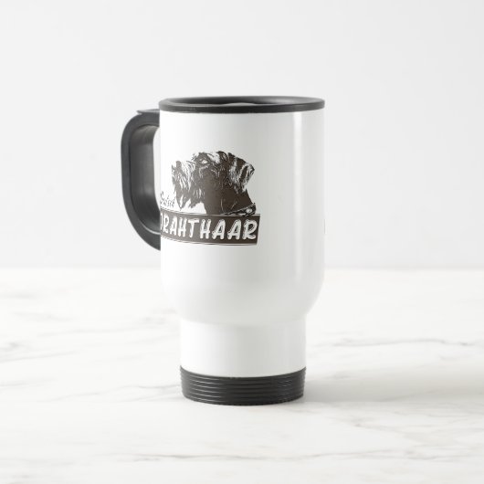 Deutsch Drahthaar Travel Mug Reisebecher (Vorderseite Links)